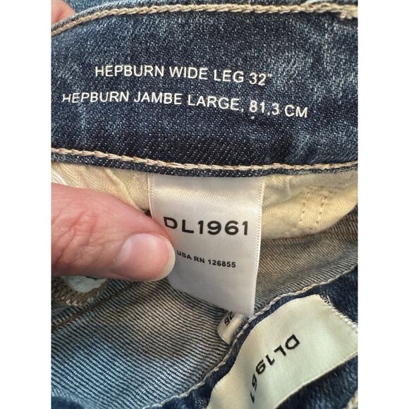 DL1961 Hepburn High Rise Wide Leg Jeans 32" Sz 26 In East Lake MSRP $219 NWT - Picture 16 of 16